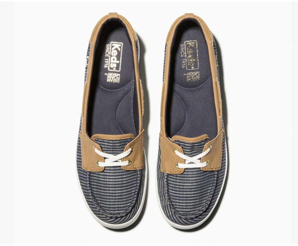 Slip Ons Keds Mujer Azul Marino - Charter Stripe - 7463-MIYEX